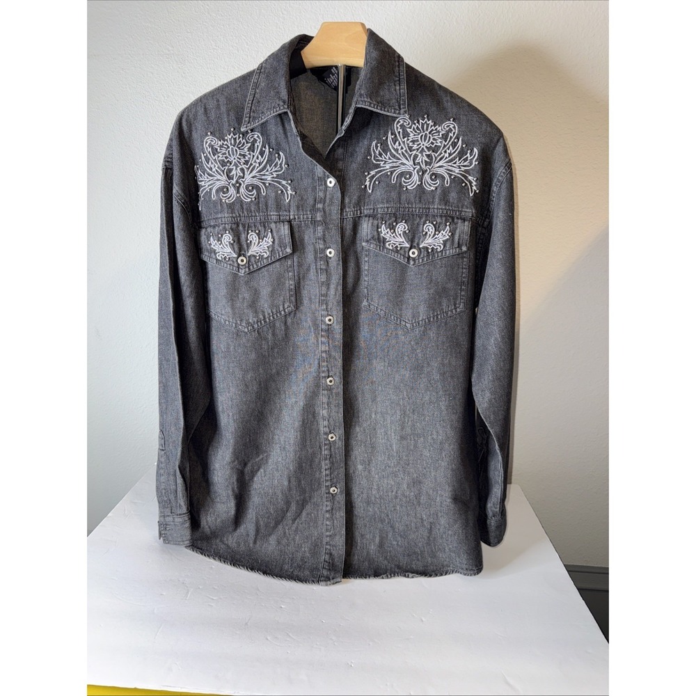 Carole Little‎ Sport Women's Button Down Shirt Black Size M